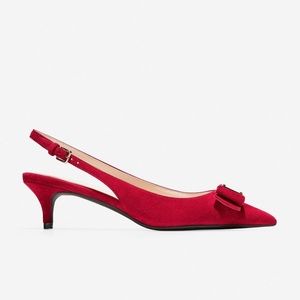 Cole Haan Tali Bow Embellished Kitten Heel Pumps